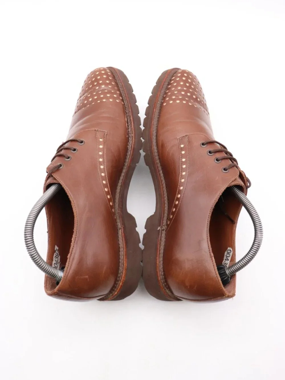 Esquivel Brown Leather Dress Shoes Men's Size 9 Lace Up Oxford Derby Made In USA